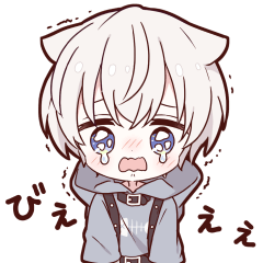 MININEKO boy animated sticker(blue gray)