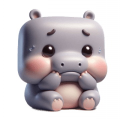 Expressionless Block Hippo