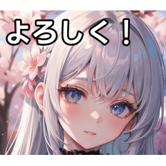 A silver-haired girl who feels spring