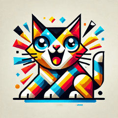 Energetic Cubist Cat