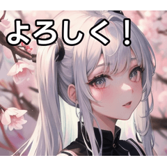 A white-haired girl who feels spring