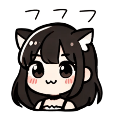 Black cat Miki-chan stamp