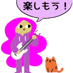 Pink-Haired Bassist's Catty Stickers 2