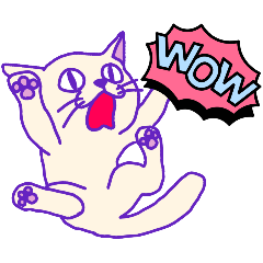 Doodle cat purple