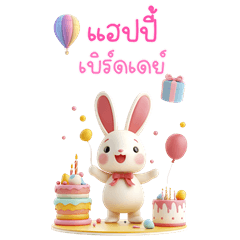 Cute rabbit happy birthday to you (BIG)