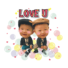 Handsome twins's baby language