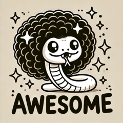 Afro Snake Stickers@SFW