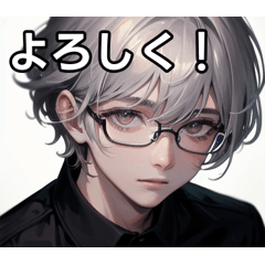 Intelligent glasses silver-haired boy