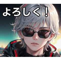 Intelligent sunglasses silver-haired boy