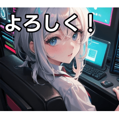 Gaming PC and silver-haired boy