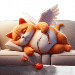 Cupid Cat, So Tired.