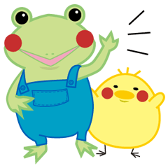 Chick and Frog Sticker