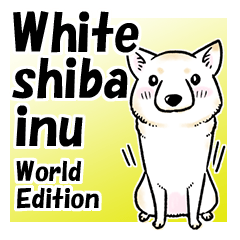 White shiba inu sticker World Edition