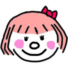 short hair girl stamp