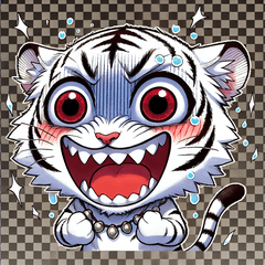 Crazy White Tiger Emotions