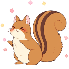 The Stickers of cute  squirrels