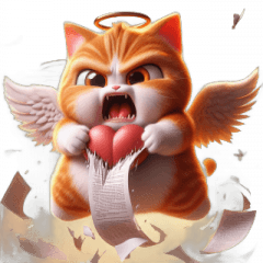 Cupid Cat Angry,