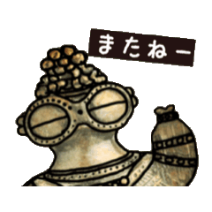 Cute stickers of moving clay figurines