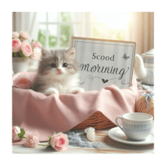 Cute cat morning greeting 4