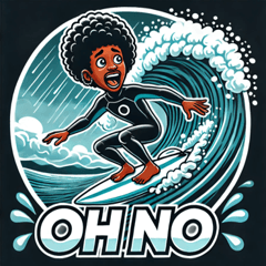 Afro Surfer Stickers@SFW