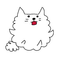 [For arrangement] Popcorn cat (white)