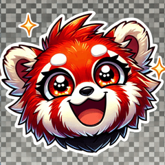 Crazy Lesser Panda Emotion Stickers