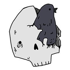 skull and crow