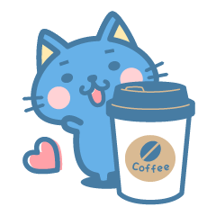 Blue Cat "Ao" Simple Sticker