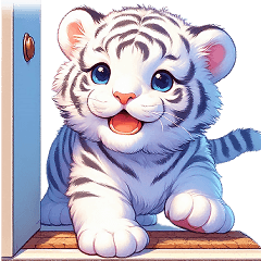 QQ little white tiger cute big stickers