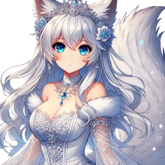 Fluffy Ice Fox Princess