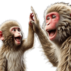 Cheerful Japanese Macaque Stickers