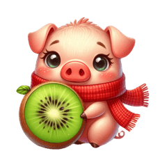 Cute Pig Fruits 2