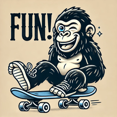 Gorilla skating!