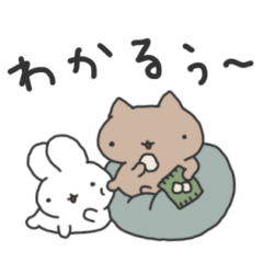 casual sticker (bunny&kitty)