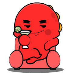 Red Grumpy Dino : Animated Stickers