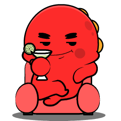 Red Grumpy Dino : Animated Stickers