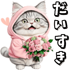 [Animation] Pink-loving Persian cat