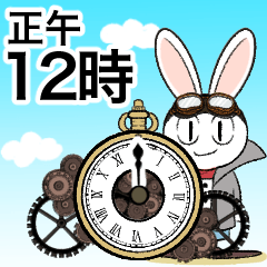 clockwork rabbit telling the time