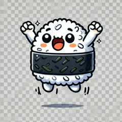 Happy Onigiri Stickers Cute & Expressive