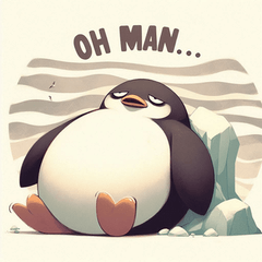 Chill. Lazy Penguin