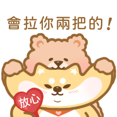 Curly bear&Shiba inu-Chubby Face Sticker