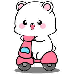 Lovely White Bear 14 : Pop-up stickers