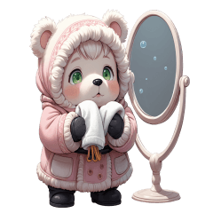 Fluffy Bear Stickers 2 _ Cozy & Adorable