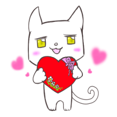 Love love Sticker of cat and rabbit