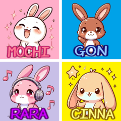 Rabbit group Mochi,Gon,Lala & Shina