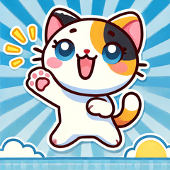 Happy Calico Cat Stickers