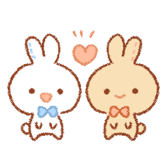 rabbits Miru-chan and Mel-chan