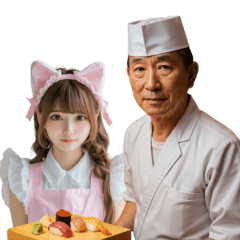 Sushi chef and Con Cafe Mistress