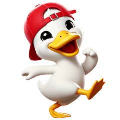 White Duck red cap