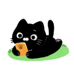 Black cat stamp daily life 1